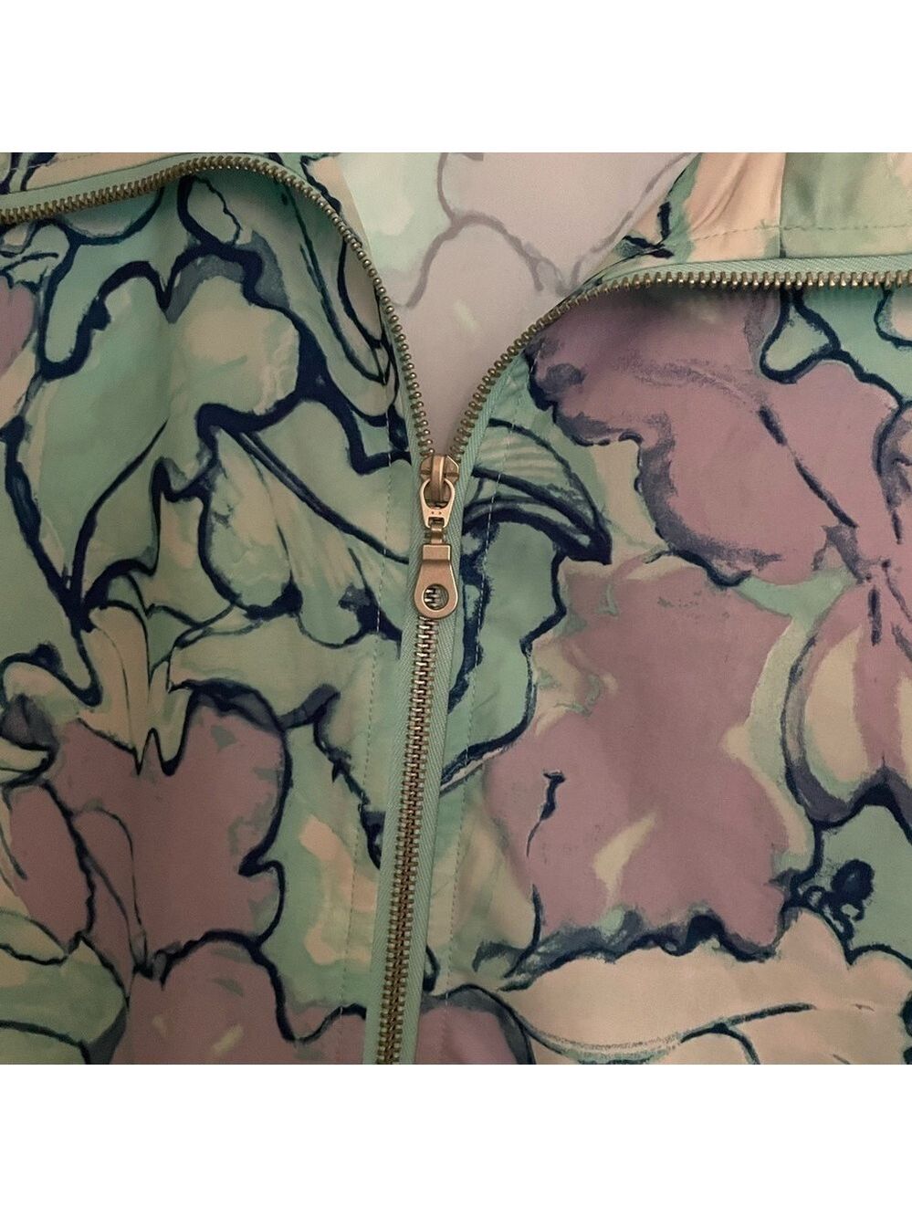 Chico’s Watercolour Ella Zip Jacket Medium - Picture 3 of 4